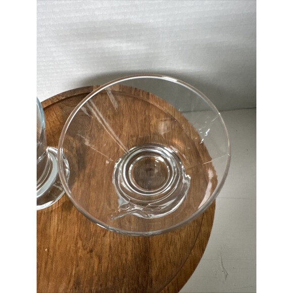 Grey Goose Vodka Stemless Martini Cocktail Glass Embossed Logo Set of 2 Heavy - Picture 2 of 9